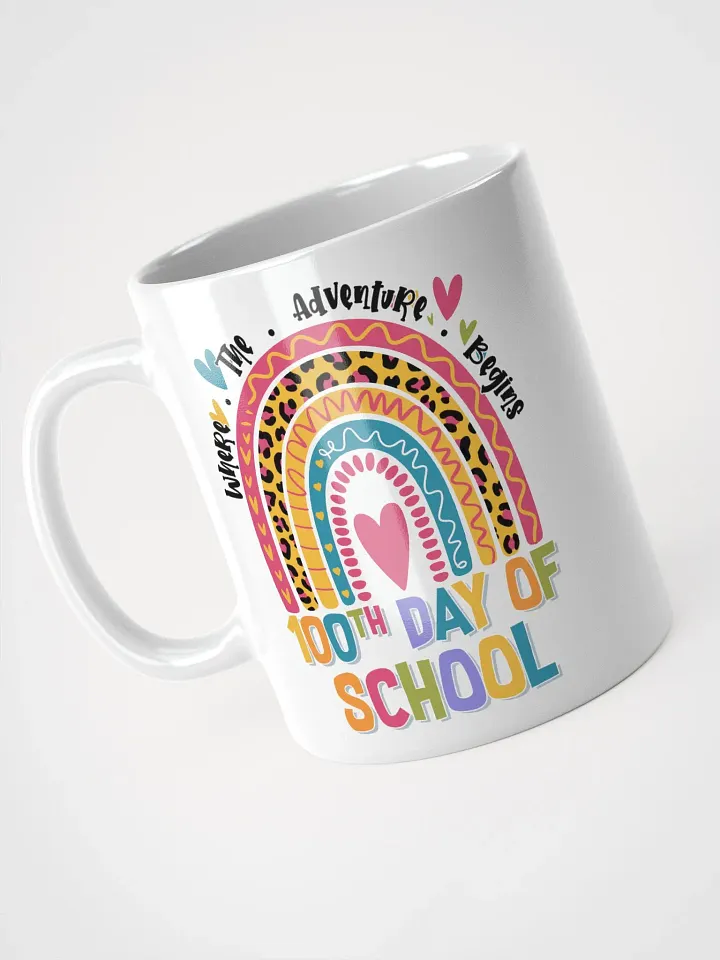 Rainbow 100th Day of School White Glossy Mug product image (2)