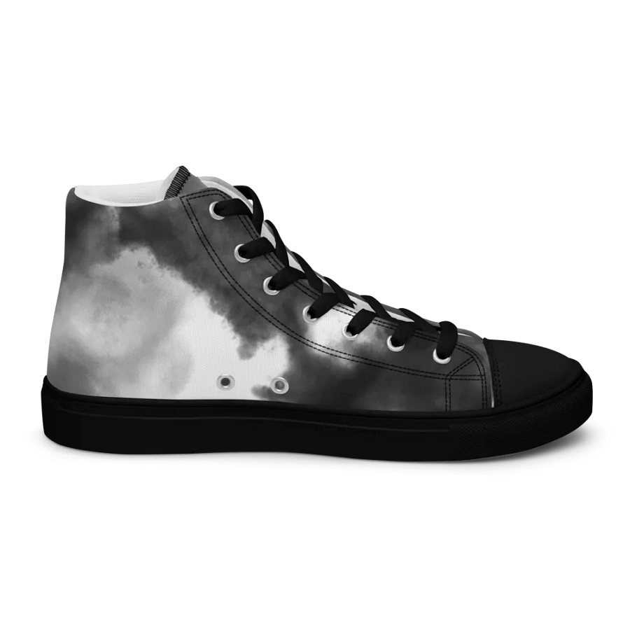 Weak Of Wanting Men's High Top Canvas Fire Logo Grey Sky Shoes product image (6)