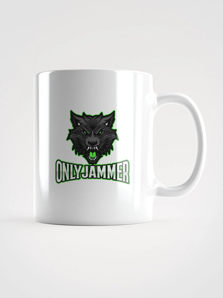 Fierce Wolf Emblem White Glossy Mug product image (3)