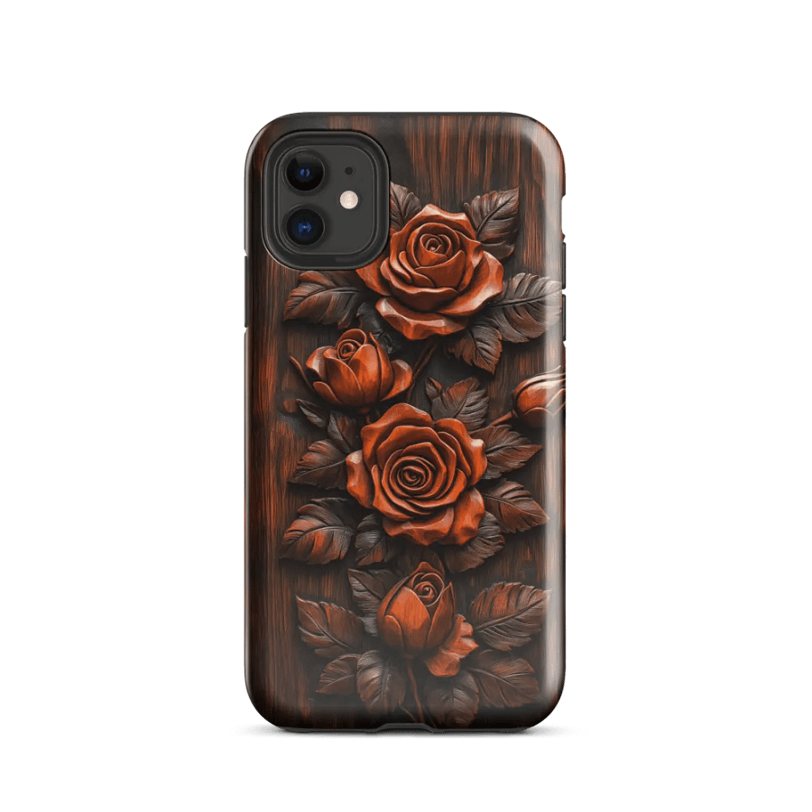 Red Roses Wood Carving Effect - Tough Phone Case product image (2)