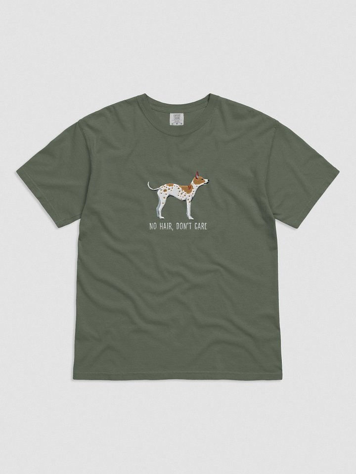 No Hair, Don't Care T-Shirt(Embroidered) of an American Hairless Terrier(Brown & White) product image (6)