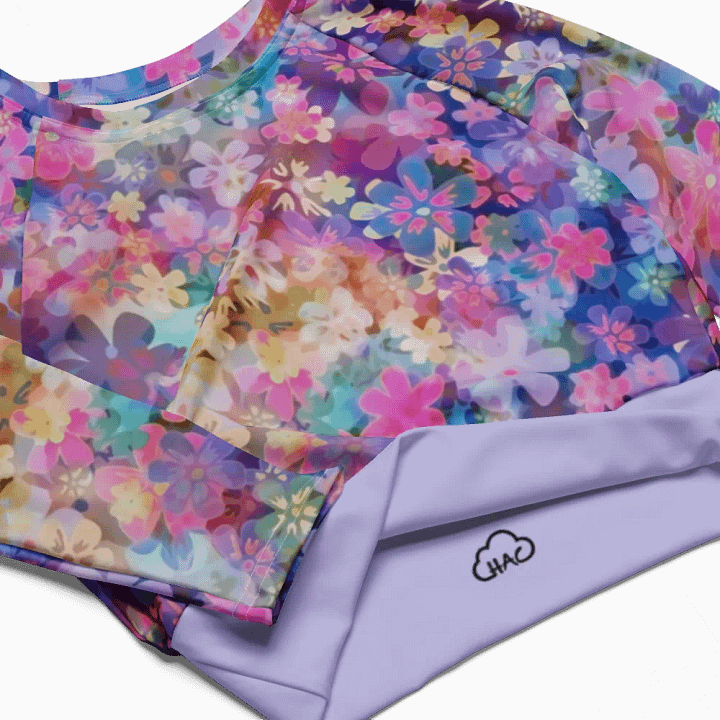 Relax in flowers Recycled Long Sleeve Crop Top product image (2)