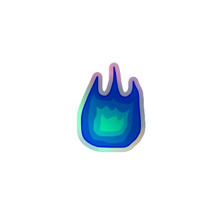 Blue Firey Holographic Sticker Sheet product image (1)