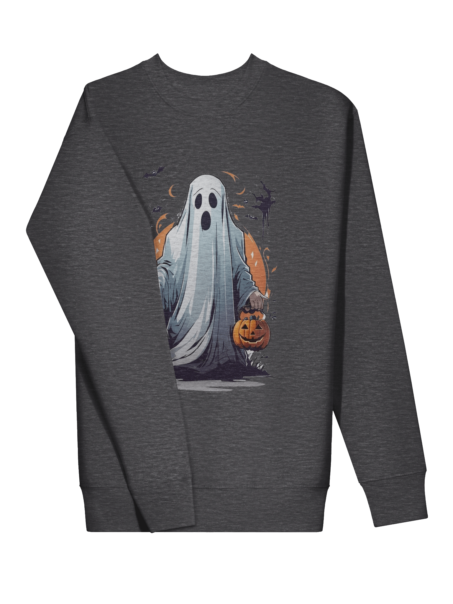Spooky Ghost Sweatshirt – Cozy Halloween Pullover with Pumpkin Trick-or-Treat Design product image (3)