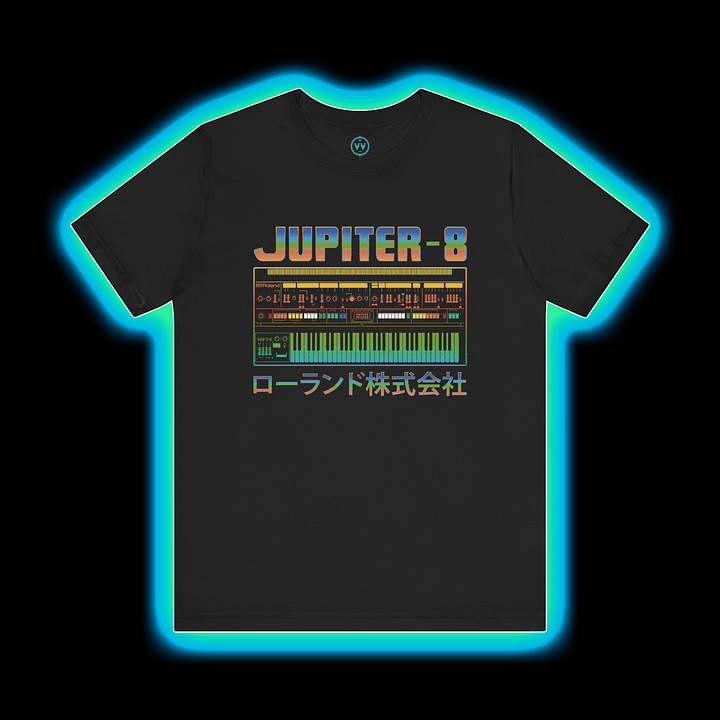 Jupiter 8 T-Shirt - Roland JP-8 Classic Synthesizer) by Vintage Voltage (COLOUR PRINT A) product image (1)