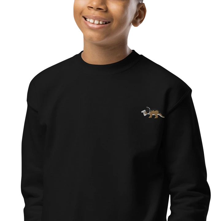 Triceratops Embroidered Youth Crew Neck Sweatshirt product image (1)