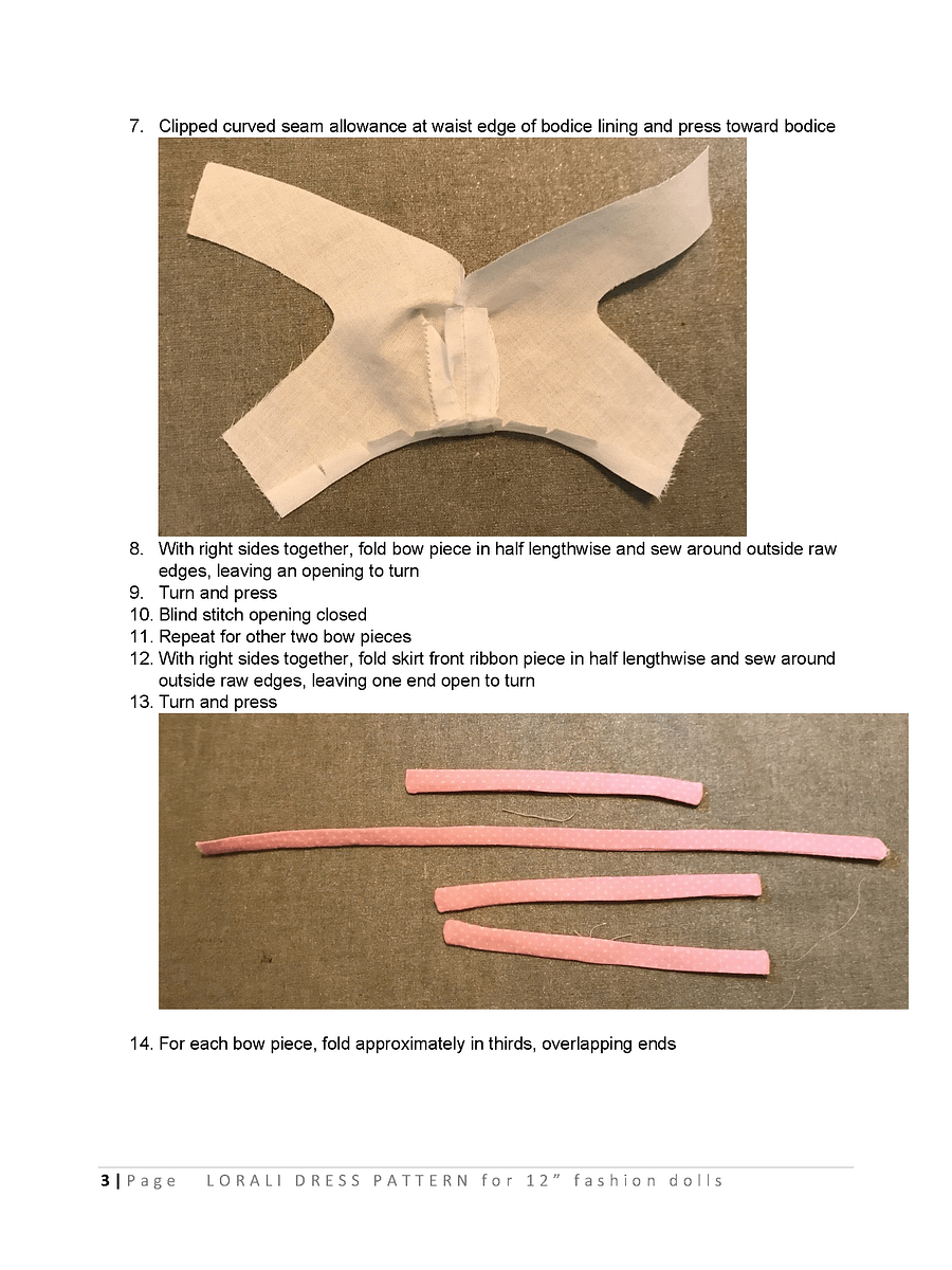 Lorali sewing pattern for 12" fashion dolls product image (3)