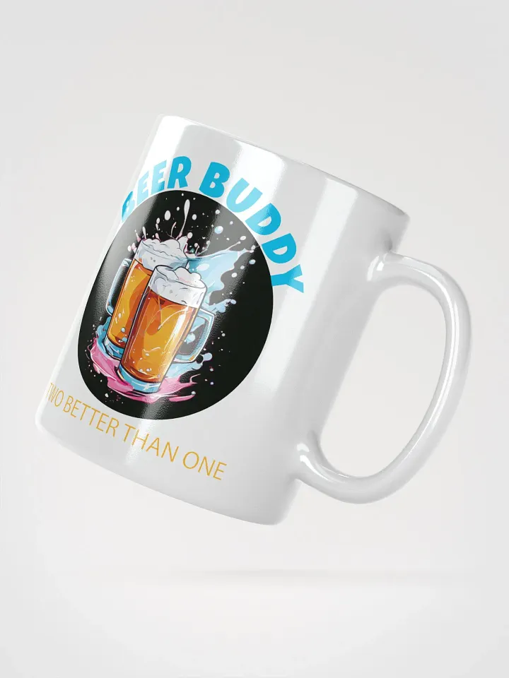 Beer Buddy Mug | Funny Beer Lover Coffee Cup with Clinking Mugs Design product image (2)