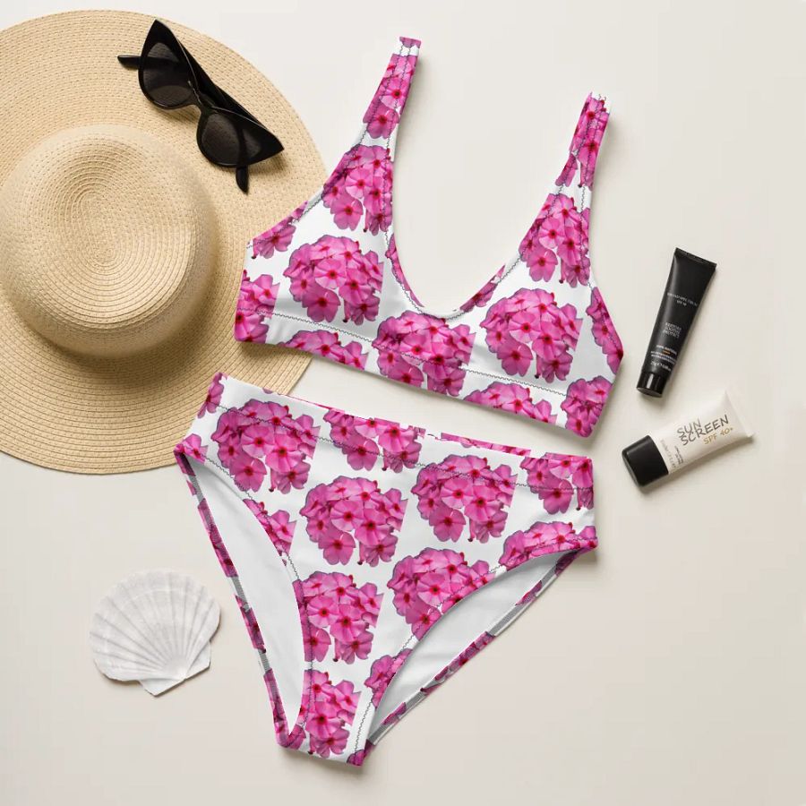 Blossom with Confidence in Our Sustainable Floral High-Waisted Bikini product image (1)