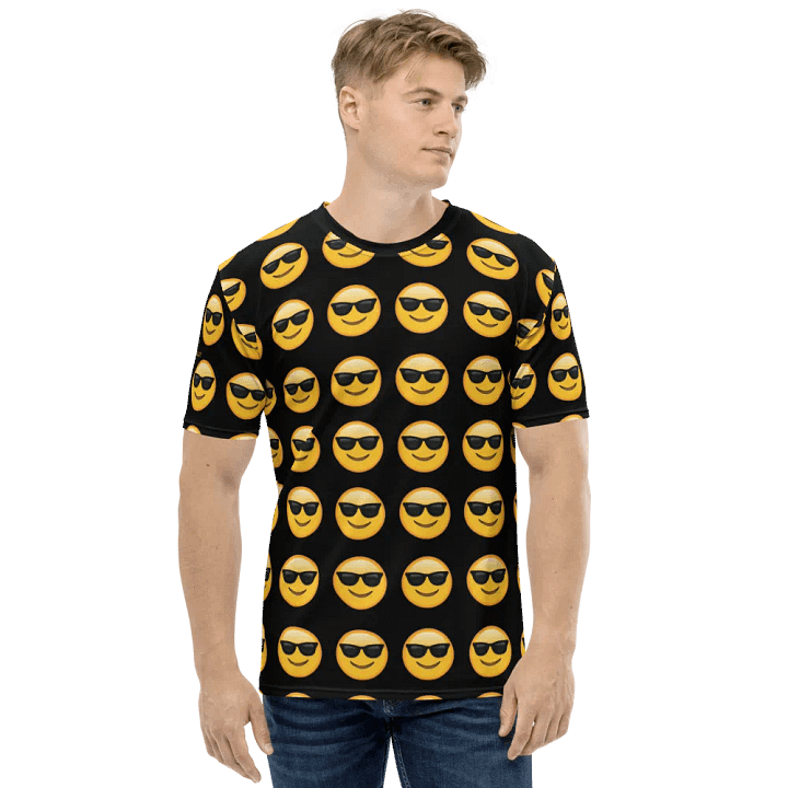 Cool Emoji - Black - All-Over Print Crew Neck T-Shirt product image (2)