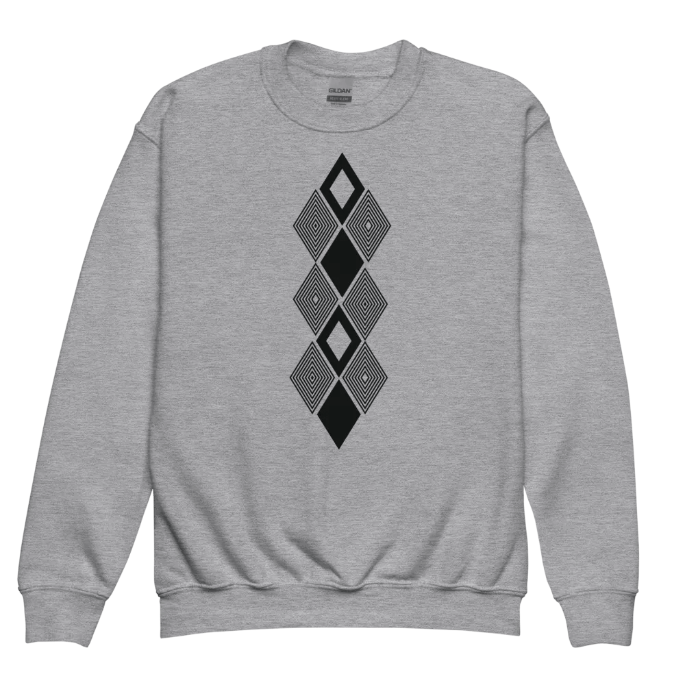 Black and white triangle design Youth Sweatshirt product image (3)