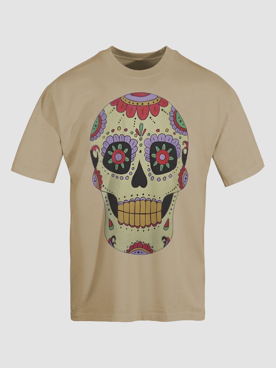 Calavera Sugar Skull (art by Dina R.) - acrylic painting picture - Oversized Faded T-Shirt product image (17)
