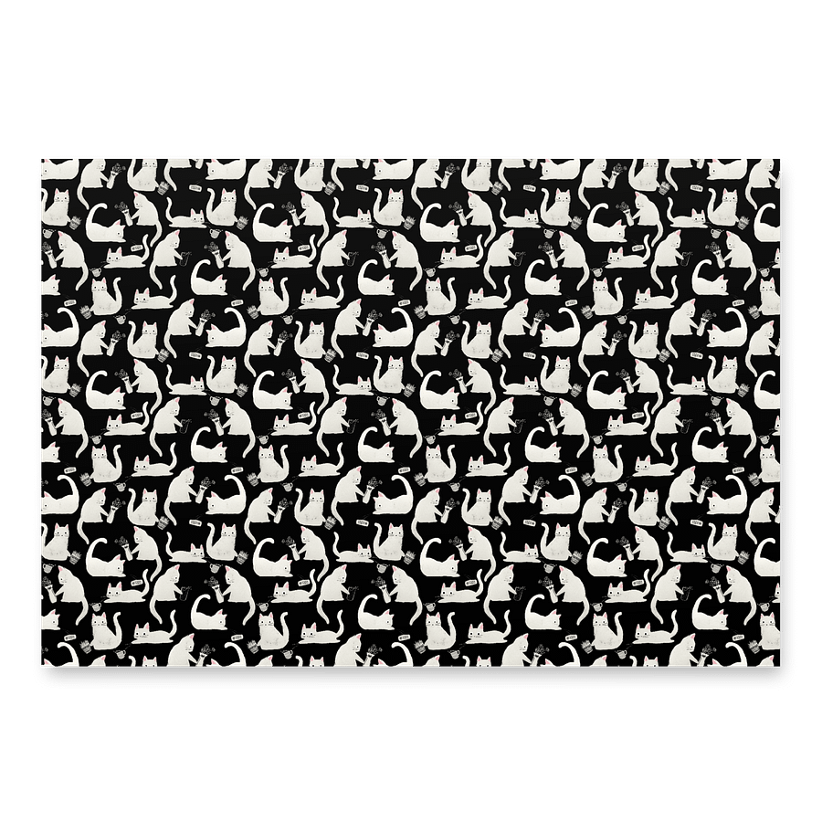 Bad Cats Knocking Stuff Over Wrapping Paper in Black, 3 Pack product image (2)