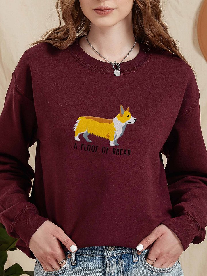 A Floof of Bread Sweatshirt (Embroidered) of a Pembroke Welsh Corgi(Lemon/Fawn) product image (2)