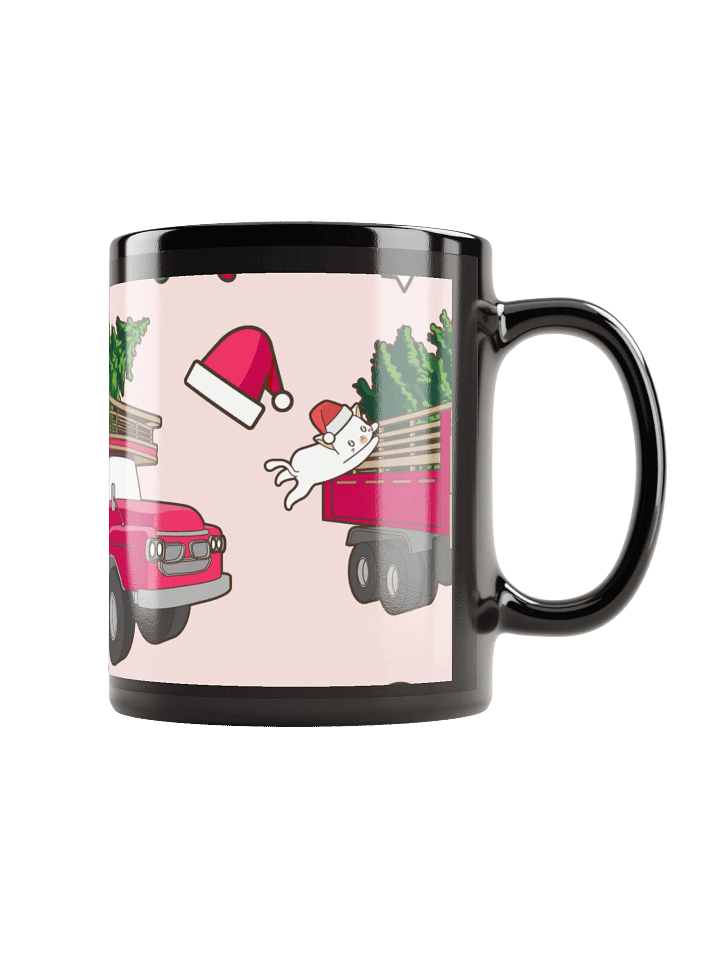 Santa's Truck Parade Black Glossy Mug product image (2)
