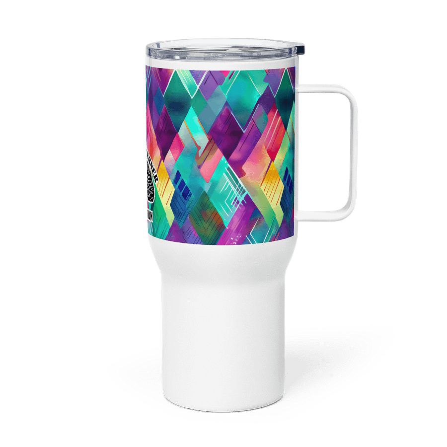 "Watercolor Diamonds" Travel Mug w/ Handle product image (3)
