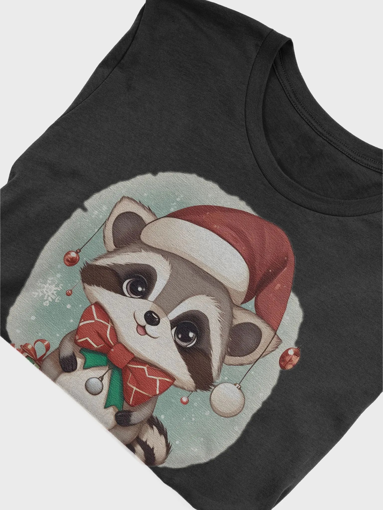 Cute little racoon cub wearing a santa hat Supersoft T-Shirt product image (5)