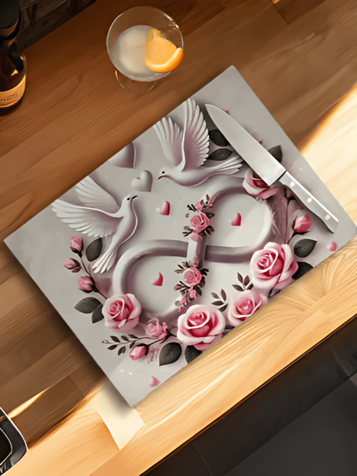 Love Infinity Glass Cutting Board Sublimation Design – high-quality 300 DPI PNG digital download product image (1)