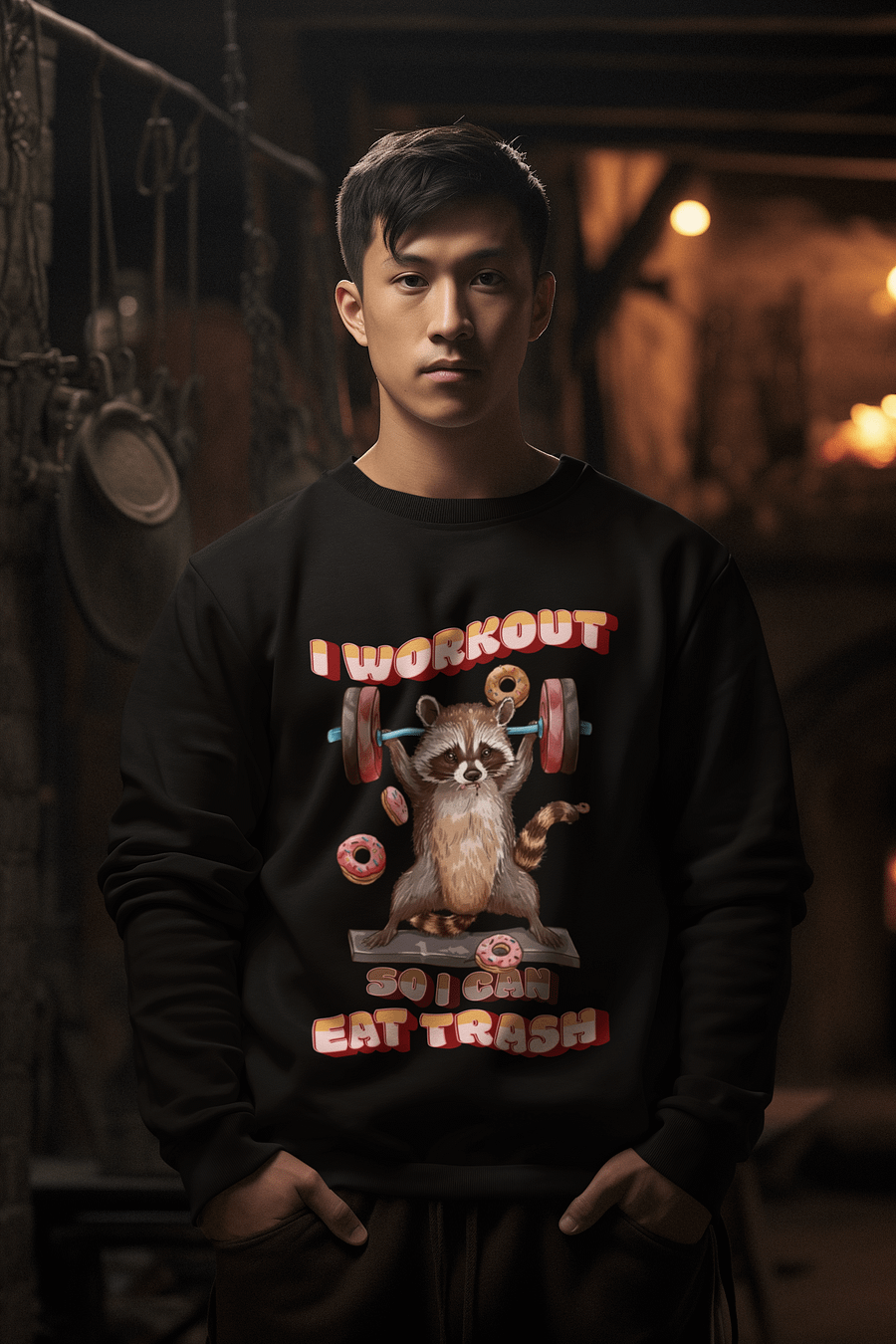 I Workout So I Can Eat Trash Sweatshirt (Unisex) product image (3)