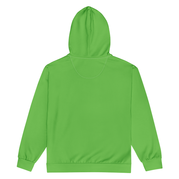 Irish Moss Green Solid Color Eco Friendly Unisex Zip Hoodie (Black Strings & Stitches) product image (2)