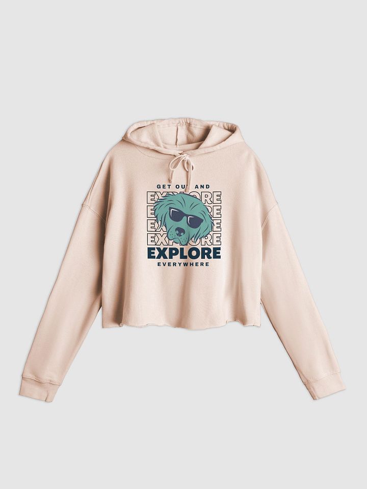 Seconds to Go Exploration Women's Crop Hoodie Navy Blue Graphic product image (1)