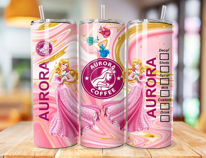 Aurora Coffee 20 oz Stainless Steel Tumbler – Sleeping Beauty Design product image (1)