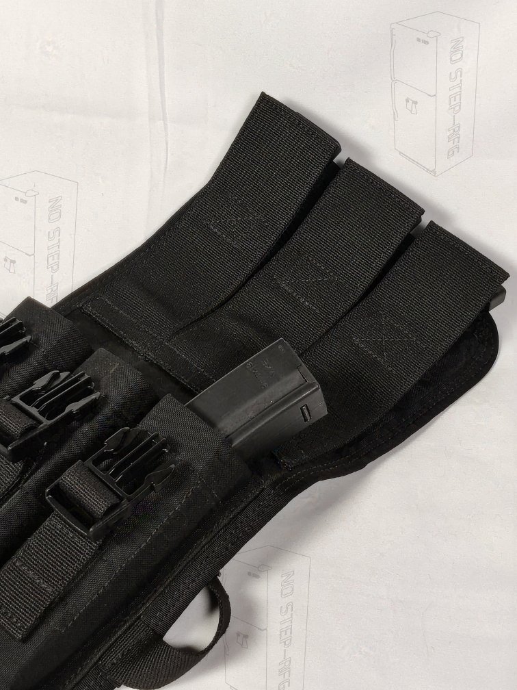 'Ready to ship' Drop leg triple MP5 Pouch, Black product image (3)