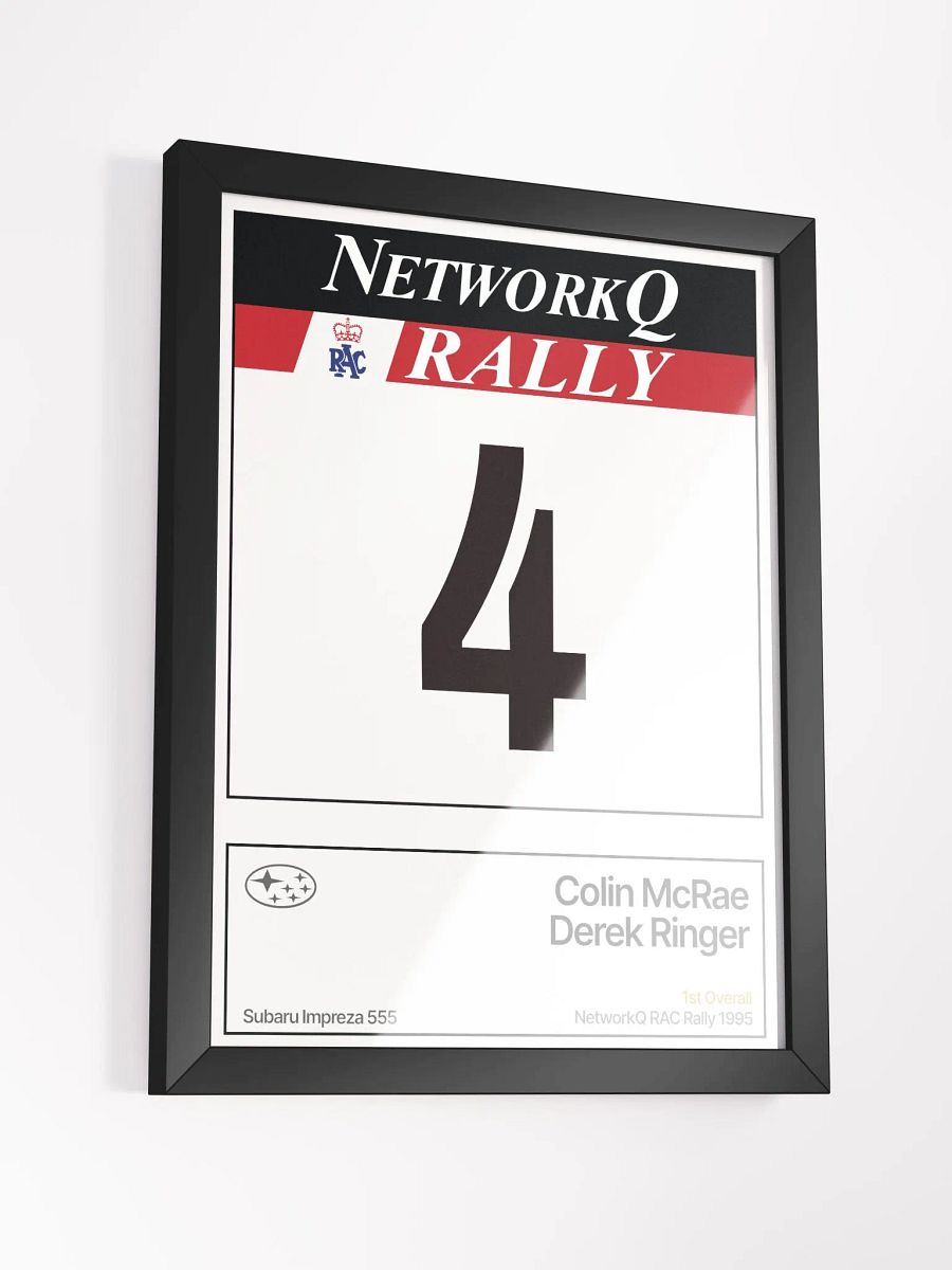 Framed A3 Print / Colin McRae : 1995 NetworkQ RAC Rally Number 4 product image (3)