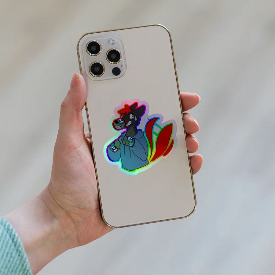 Stuck in the peanut butter Holographic Sticker product image (8)