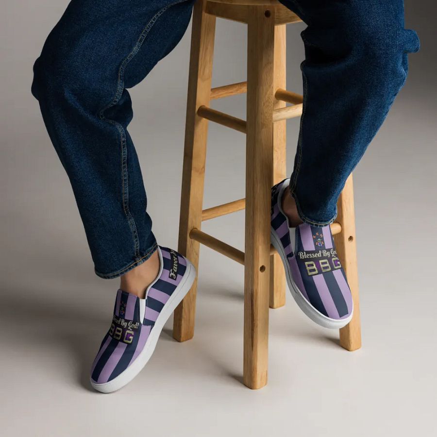 BBG Purple Striped Men's Slip Ons product image (6)