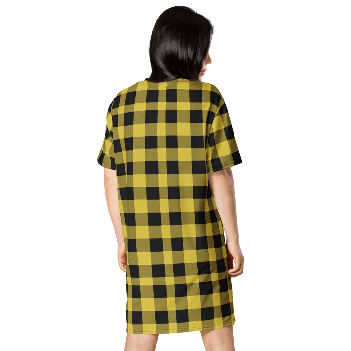 T-SHIRT DRESS VINTAGE CHECKERED ORANGE YELLOW product image (1)