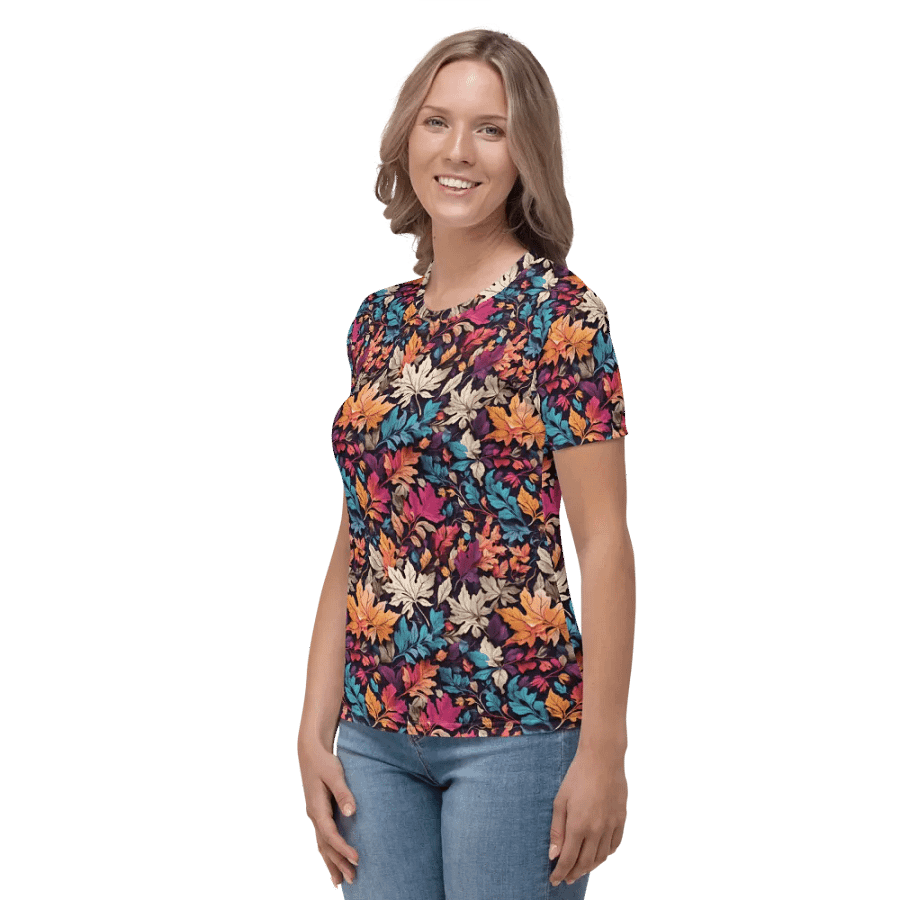 Leaf Pattern All Over Print T-shirt product image (5)
