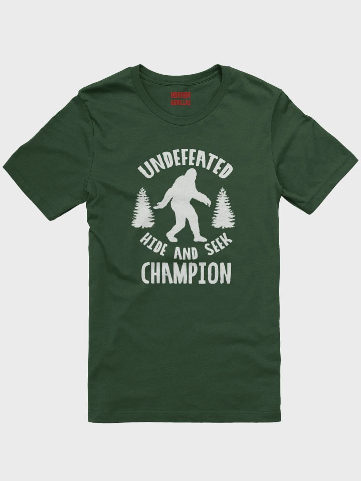 Undefeated Hide and Seek Champion Funny Bigfoot T-Shirt product image (1)