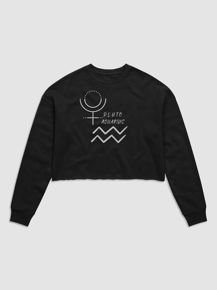 Pluto in Aquarius Zodiac Astrology Solar System Long Sleeve Crop Sweatshirt! product image (1)
