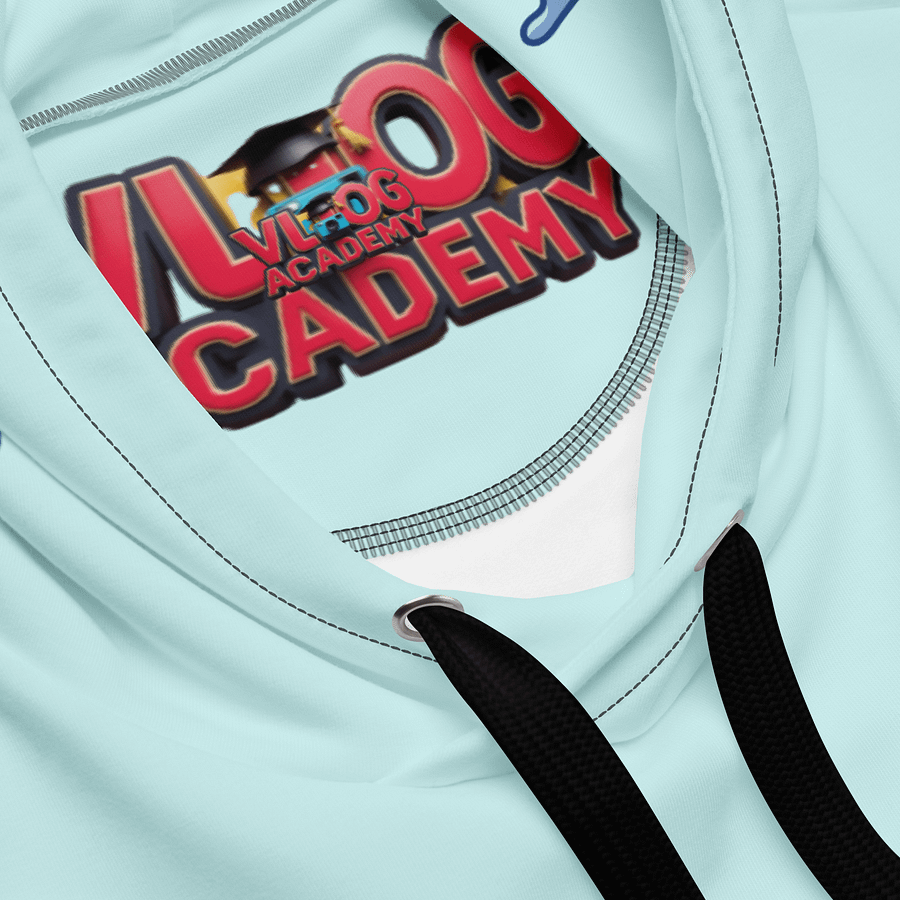 Light Blue Vlog Academy All-Over Print Recycled Unisex Hoodie product image (4)