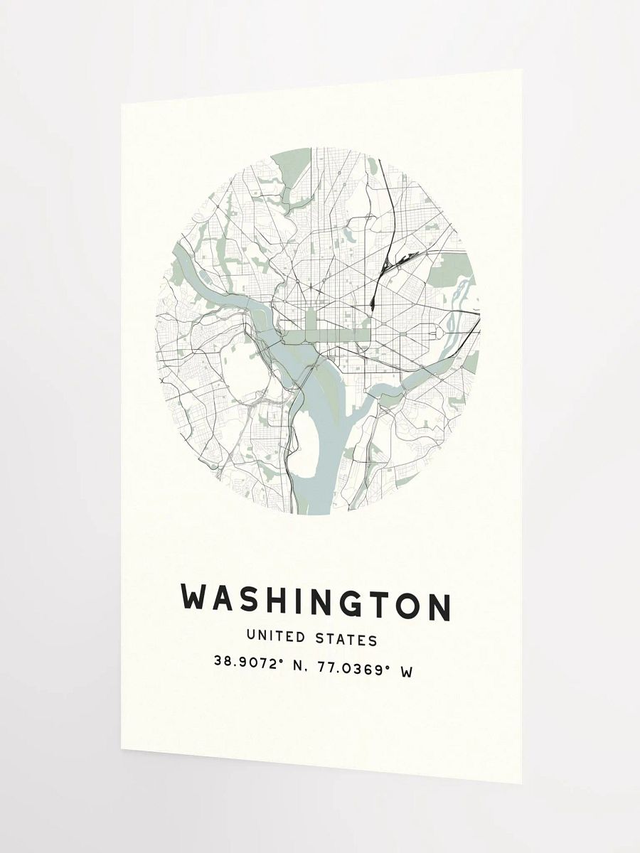 Washington Street Map Poster – Beige Minimalist Circular City Art product image (6)
