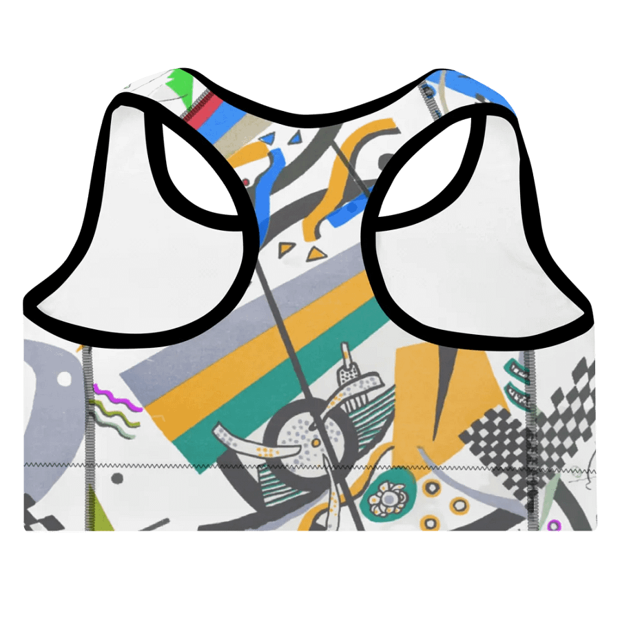 Abstract Lithographic Pattern Design Padded Sports Bra - V4 product image (8)