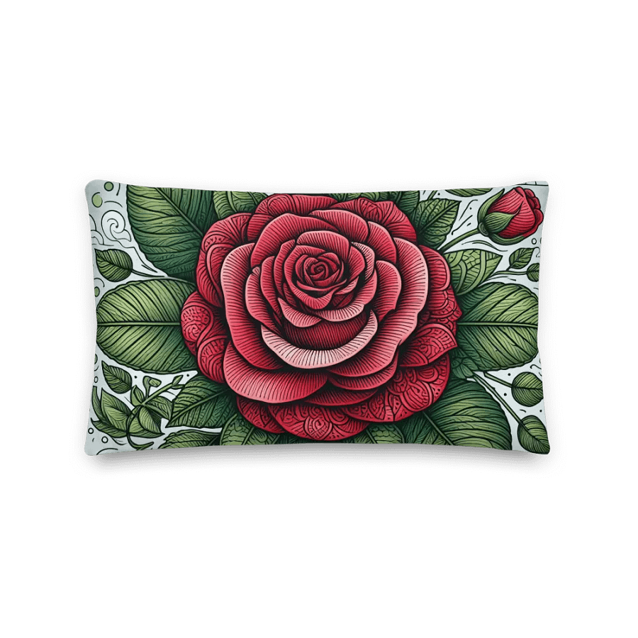 Elegant Rose Garden Premium Pillow | AI Design flower product image (3)