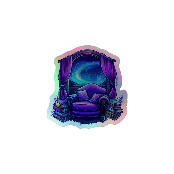 Starlit Reading Nook Holographic Sticker product image (1)