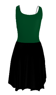 Midnight Veil Designs Half Black Half Green Fantasy Skater Dress - XS to 3XL product image (7)