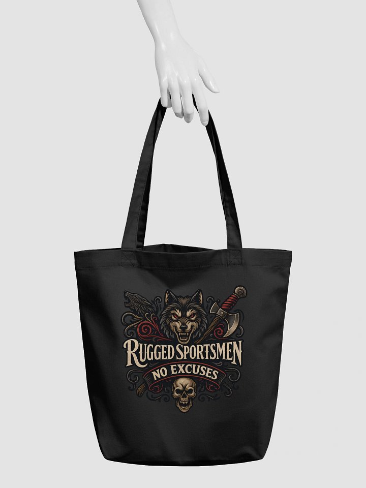 Rugged Sportsmen No Excuses Wolf & Skull Tote Bag product image (2)