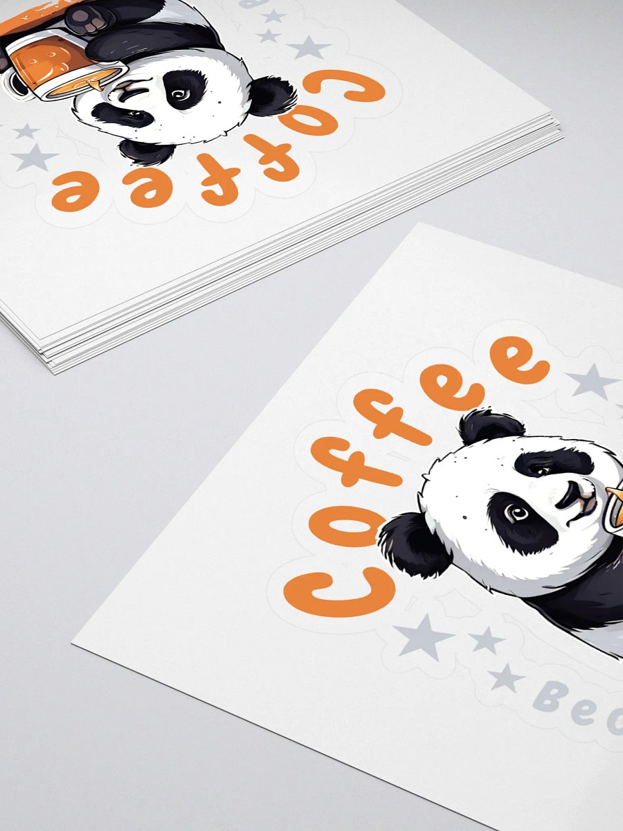 Coffee: Because Adulting is Hard - Funny Panda Kiss Cut Stickers - Perfect for Laptops, Notebooks, and Coffee Lovers product image (4)