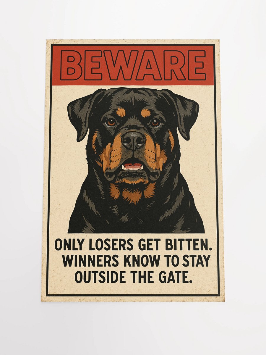 Beware the Rottweiler: Dog Warning Poster product image (2)