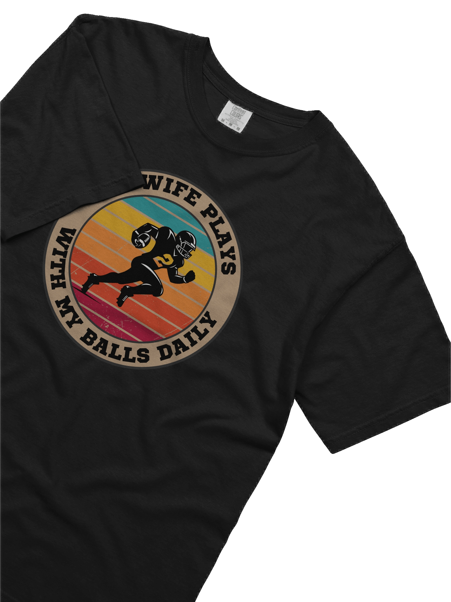 Men's Football "My Wife Plays With My Balls Daily" T-Shirt – Funny Sports Graphic Tee | Retro Humor Shirt product image (2)