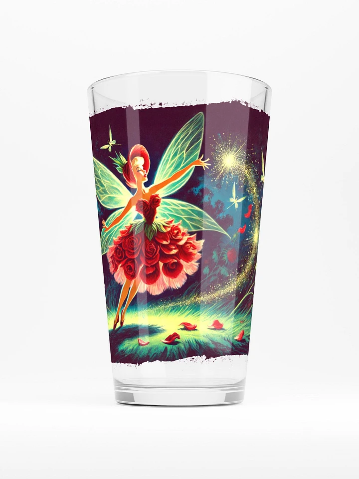 Enchanted Red Rose Fairy 16 oz Glass - Fairytale Glassware product image (1)