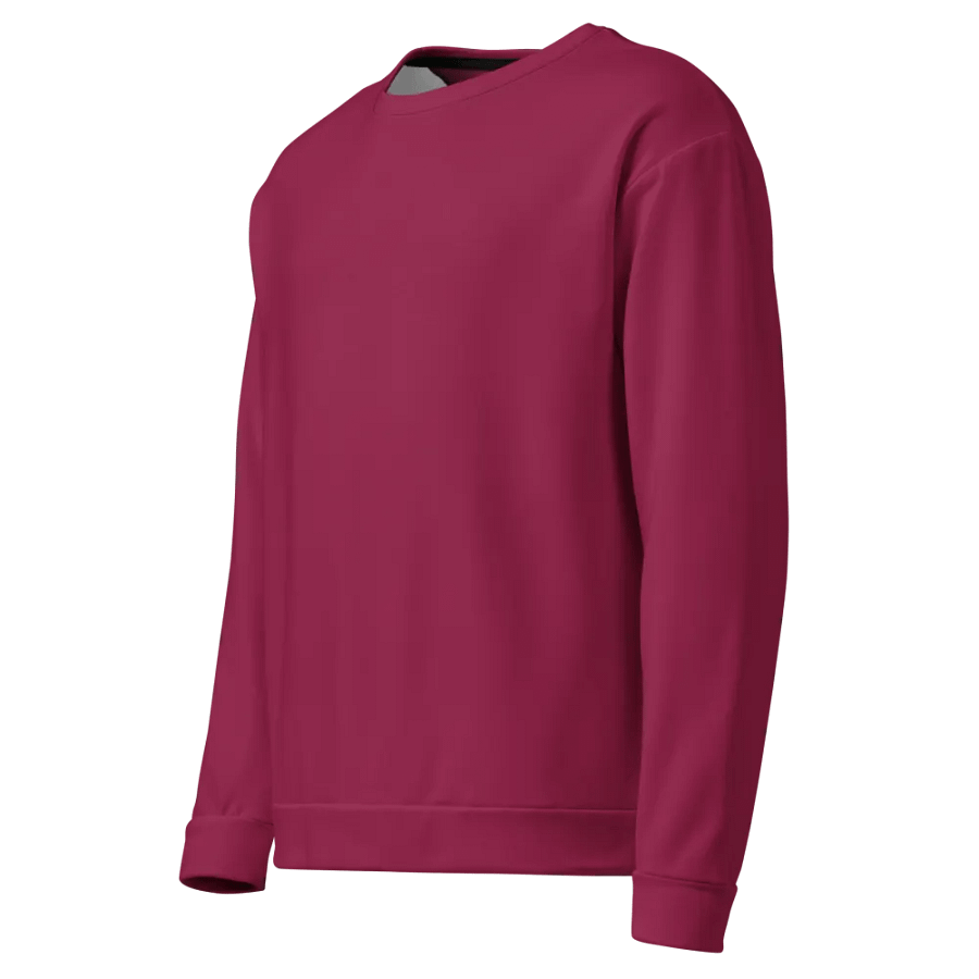 Plain Dark Red True Summer Unisex Recycled Polyester Heavyweight Premium Sweatshirt by Treasure Pie product image (5)