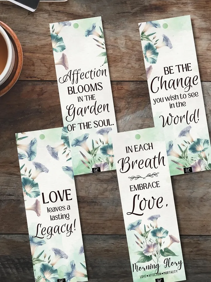 FREE Morning Glory Bookmark Printable, Inspirational Sayings With September's Birth Month Flower product image (1)