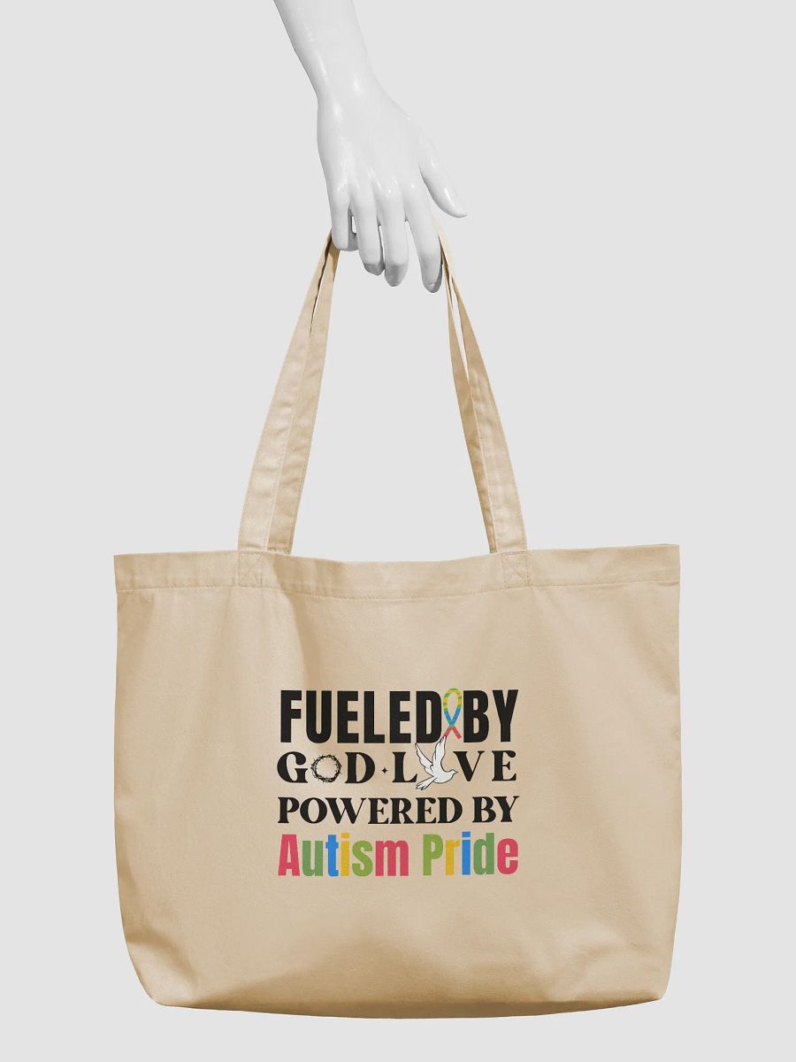Fueled By God, Powered By Autism Pride, Autism Eco Tote Bag - Cream product image (4)