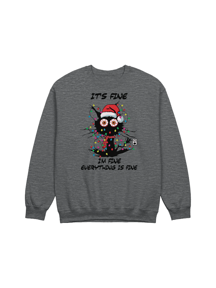 Distressed Santa Cat Crewneck Sweatshirt product image (4)