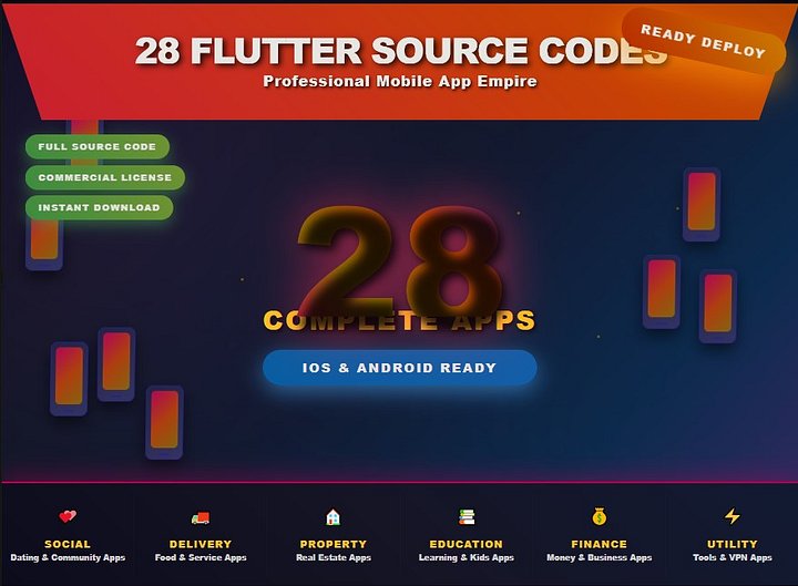 28 Flutter Mobile Source Codes Bundle product image (1)